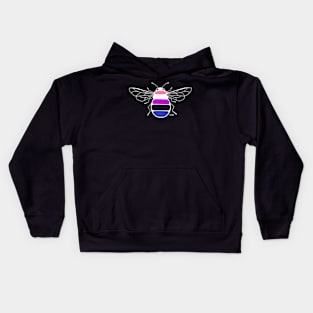 Genderfluid Pride Bee (Dark) Kids Hoodie